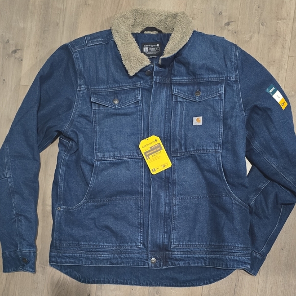 Carhartt Men's Relaxed Fit Denim Jean. Sherpa Lined Heavy Duty Jean Jacket